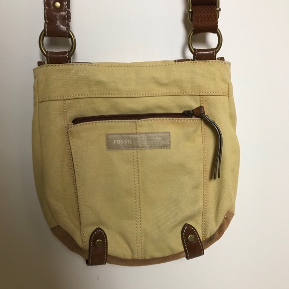 Fossil Bags Fossil Canvas Leather Crossbody Messenger Bag Poshmark